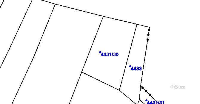 Parcela st. 4431/30 v KÚ Úročnice, Katastrální mapa