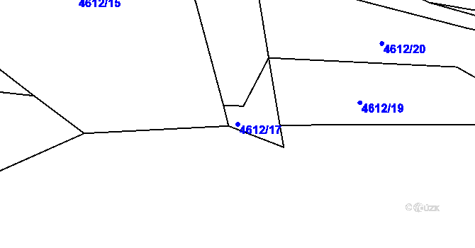Parcela st. 4612/17 v KÚ Úročnice, Katastrální mapa