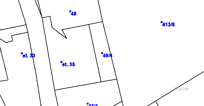 Parcela st. 49/4 v KÚ Chlistov, Katastrální mapa