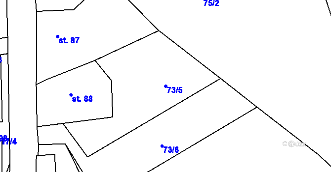 Parcela st. 73/5 v KÚ Chlistov, Katastrální mapa