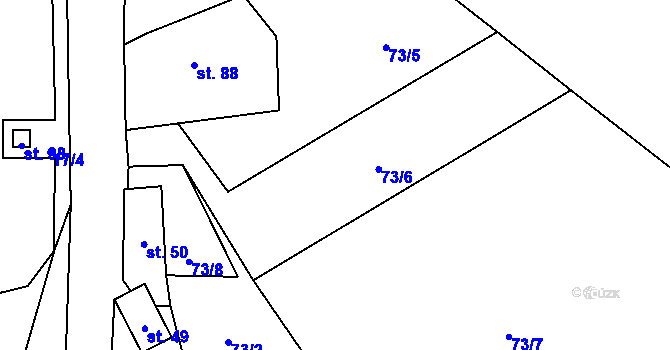 Parcela st. 73/6 v KÚ Chlistov, Katastrální mapa