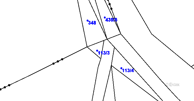 Parcela st. 113/3 v KÚ Chlistov, Katastrální mapa