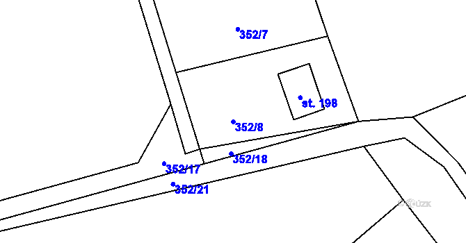 Parcela st. 352/8 v KÚ Chlistov, Katastrální mapa