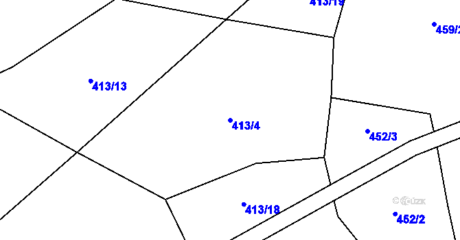 Parcela st. 413/4 v KÚ Chlistov, Katastrální mapa