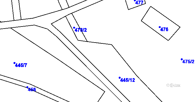 Parcela st. 445/6 v KÚ Chlistov, Katastrální mapa