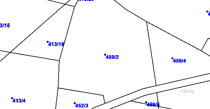 Parcela st. 459/2 v KÚ Chlistov, Katastrální mapa