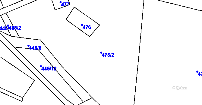 Parcela st. 475/2 v KÚ Chlistov, Katastrální mapa