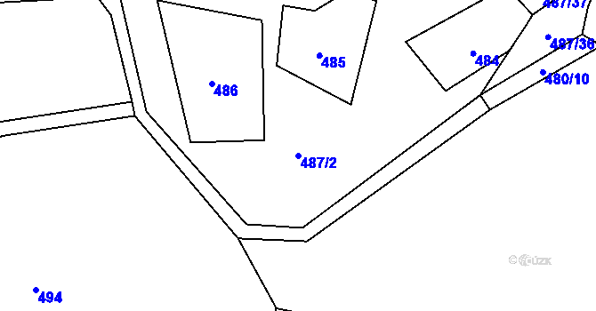 Parcela st. 487/2 v KÚ Chlistov, Katastrální mapa