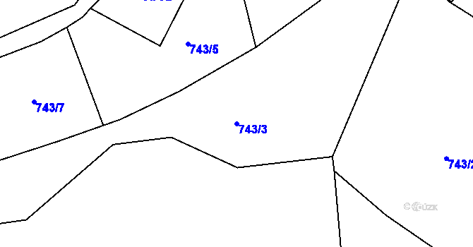 Parcela st. 743/3 v KÚ Chlistov, Katastrální mapa