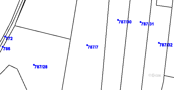 Parcela st. 787/7 v KÚ Chlistov, Katastrální mapa