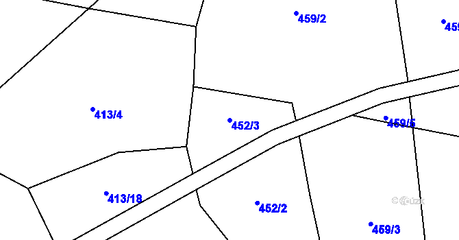 Parcela st. 452/3 v KÚ Chlistov, Katastrální mapa