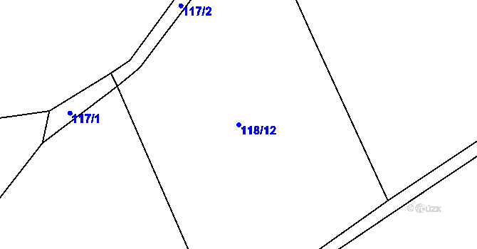 Parcela st. 118/12 v KÚ Chlistov, Katastrální mapa
