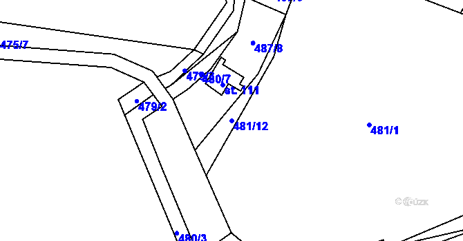 Parcela st. 481/12 v KÚ Chlistov, Katastrální mapa