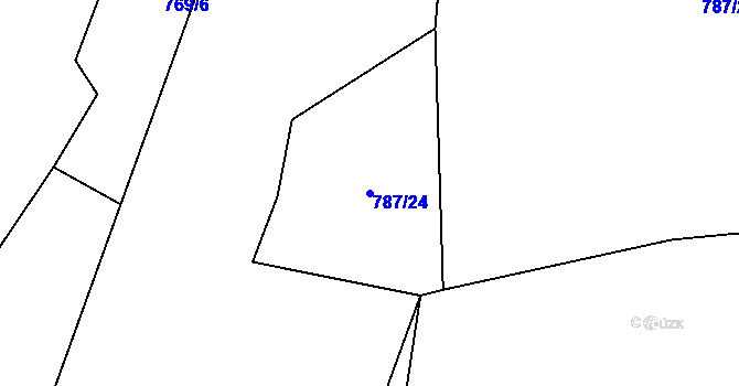 Parcela st. 787/24 v KÚ Chlistov, Katastrální mapa