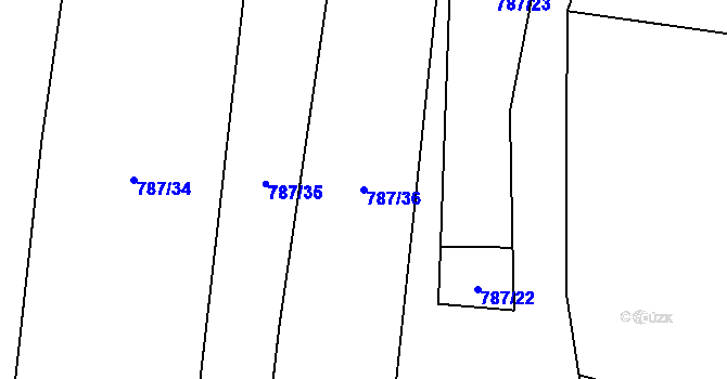Parcela st. 787/36 v KÚ Chlistov, Katastrální mapa