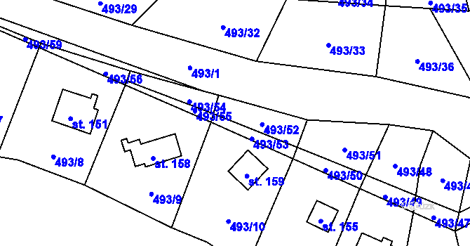 Parcela st. 493/52 v KÚ Chlistov, Katastrální mapa