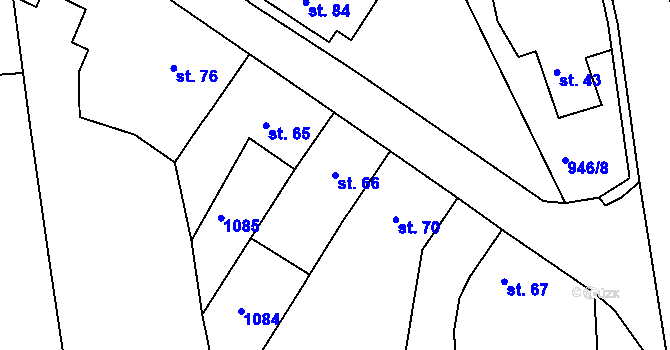 Parcela st. 66 v KÚ Chlístov u Rokytnice nad Rokytnou, Katastrální mapa