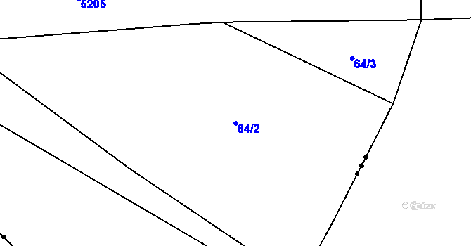 Parcela st. 64/2 v KÚ Chlístov u Rokytnice nad Rokytnou, Katastrální mapa