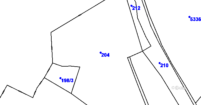 Parcela st. 204 v KÚ Chlístov u Rokytnice nad Rokytnou, Katastrální mapa