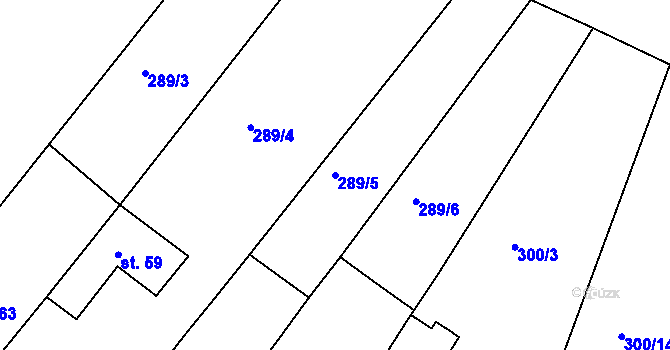 Parcela st. 289/5 v KÚ Chlístov u Rokytnice nad Rokytnou, Katastrální mapa