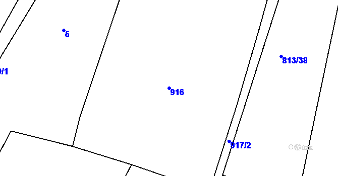 Parcela st. 916 v KÚ Chlístov u Rokytnice nad Rokytnou, Katastrální mapa