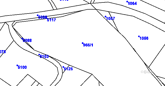 Parcela st. 966/1 v KÚ Chlístov u Rokytnice nad Rokytnou, Katastrální mapa
