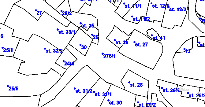 Parcela st. 976/1 v KÚ Chlístov u Rokytnice nad Rokytnou, Katastrální mapa