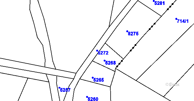 Parcela st. 5272 v KÚ Chlístov u Rokytnice nad Rokytnou, Katastrální mapa