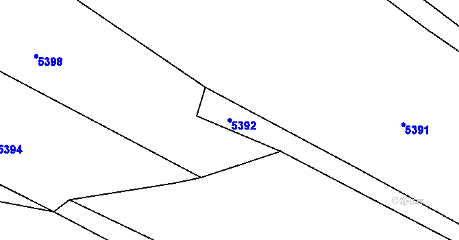 Parcela st. 5392 v KÚ Chlístov u Rokytnice nad Rokytnou, Katastrální mapa