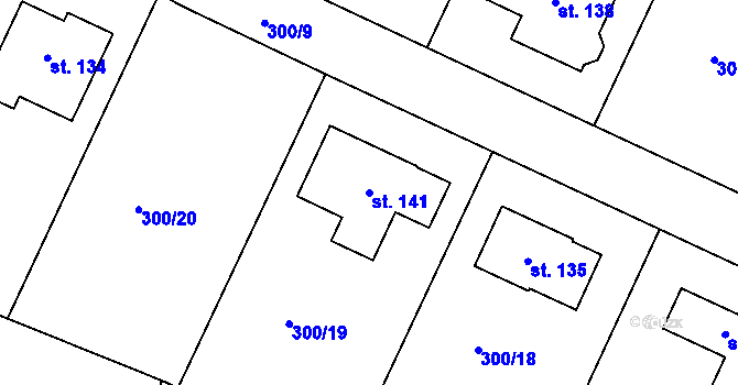 Parcela st. 141 v KÚ Chlístov u Rokytnice nad Rokytnou, Katastrální mapa