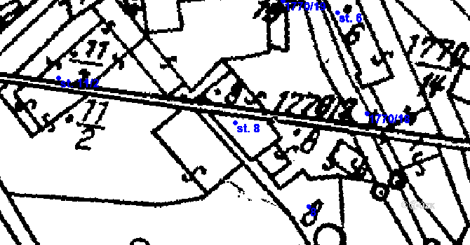 Parcela st. 8 v KÚ Chlístovice, Katastrální mapa
