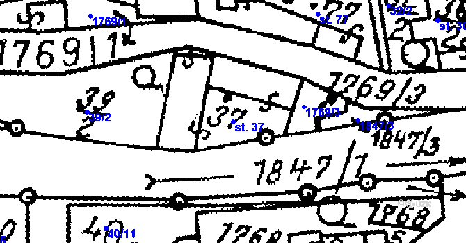Parcela st. 37 v KÚ Chlístovice, Katastrální mapa