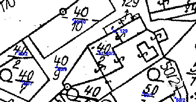 Parcela st. 40/2 v KÚ Chlístovice, Katastrální mapa