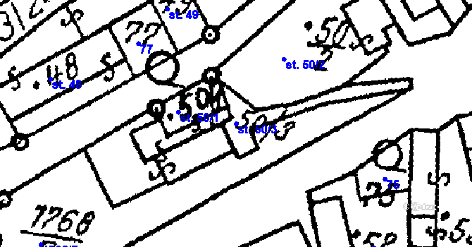 Parcela st. 50/3 v KÚ Chlístovice, Katastrální mapa