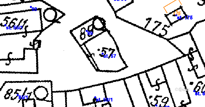 Parcela st. 57 v KÚ Chlístovice, Katastrální mapa