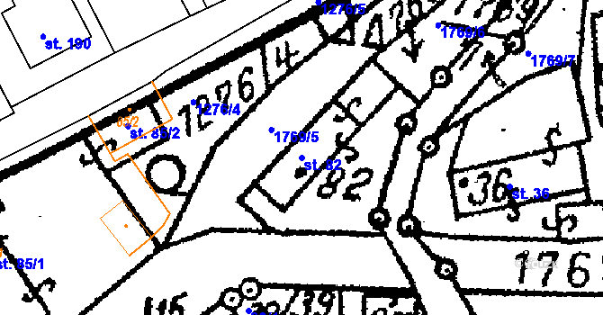 Parcela st. 82 v KÚ Chlístovice, Katastrální mapa