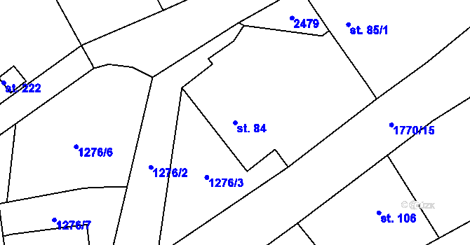 Parcela st. 84 v KÚ Chlístovice, Katastrální mapa