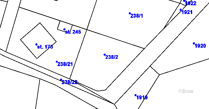 Parcela st. 238/2 v KÚ Chlístovice, Katastrální mapa
