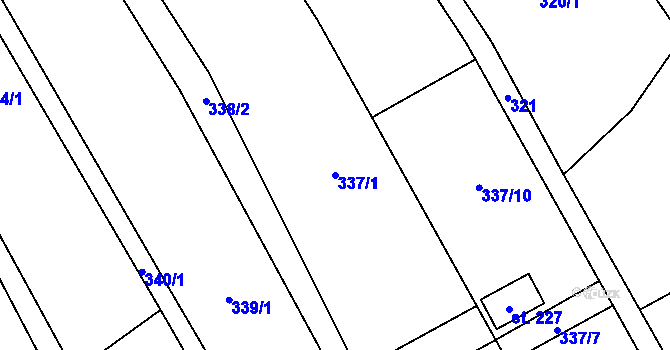 Parcela st. 337/1 v KÚ Chlístovice, Katastrální mapa