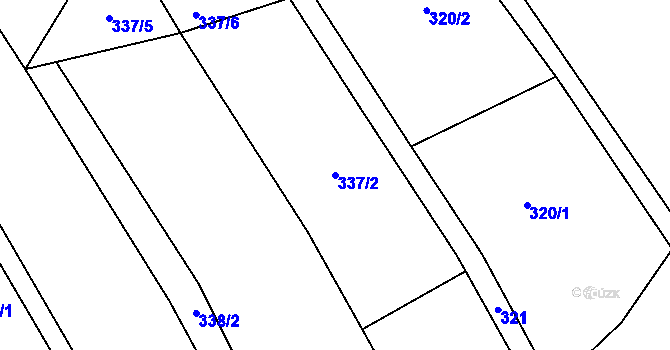 Parcela st. 337/2 v KÚ Chlístovice, Katastrální mapa