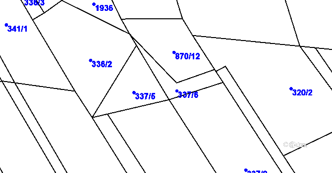 Parcela st. 337/6 v KÚ Chlístovice, Katastrální mapa