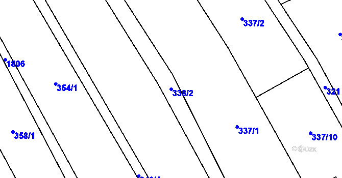 Parcela st. 338/2 v KÚ Chlístovice, Katastrální mapa