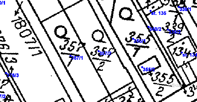 Parcela st. 357/2 v KÚ Chlístovice, Katastrální mapa