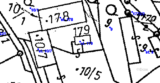 Parcela st. 179 v KÚ Chlístovice, Katastrální mapa