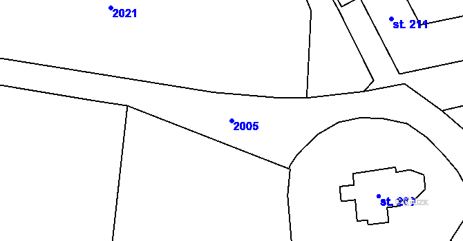 Parcela st. 2005 v KÚ Chlístovice, Katastrální mapa