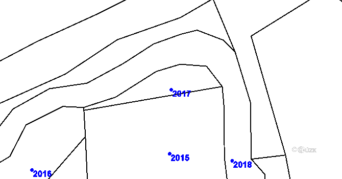 Parcela st. 2017 v KÚ Chlístovice, Katastrální mapa
