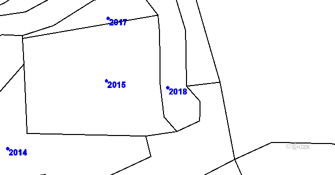 Parcela st. 2018 v KÚ Chlístovice, Katastrální mapa