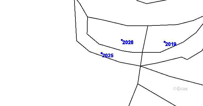 Parcela st. 2025 v KÚ Chlístovice, Katastrální mapa
