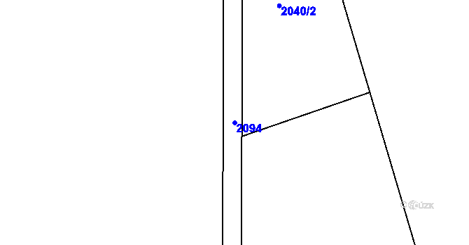 Parcela st. 2094 v KÚ Chlístovice, Katastrální mapa
