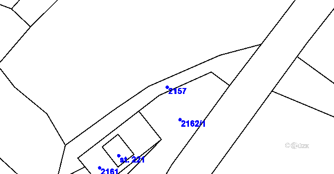 Parcela st. 2157 v KÚ Chlístovice, Katastrální mapa